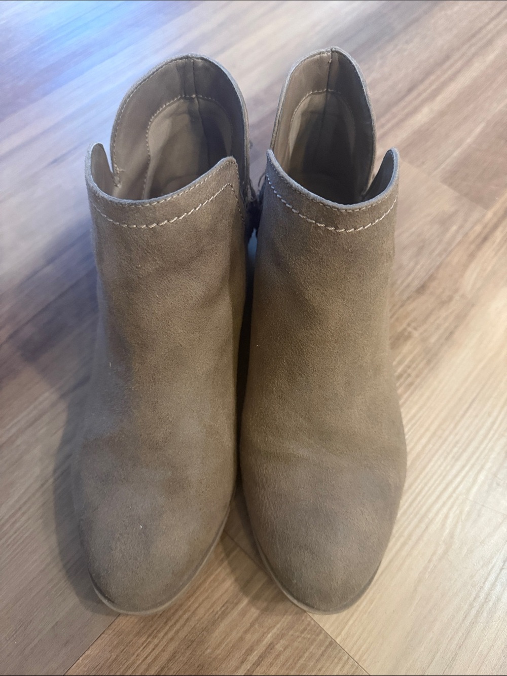 Sugar Taupe Suede Ankle Booties